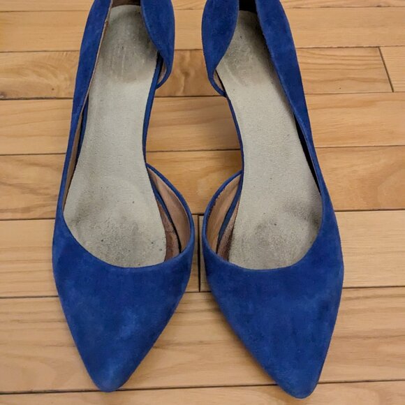 Aldo Blue Suede Heels - Picture 1 of 6